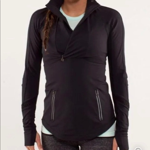 Lululemon Run Reflect Pull Over Black Jacket—Excellent Condition!  Size 6 - Picture 1 of 10